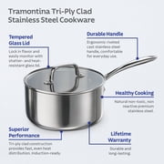 Tramontina Triverge 10 Piece Tri Ply Clad Stainless Steel Cookware Set, Induction Ready and Oven Safe