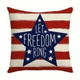 thumbnail image 2 of Independence Day Decorations 4Th Of July 250 Anniversary Flag Red, White Blue Independence Day Series Pillow Cover Linen American Square Pillow Cover Holiday Atmosphere Decoration, 2 of 9