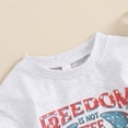 thumbnail image 5 of Okbabeha Newborn Romper Baby Boy Girl Infant Bubble Romper Baby 4th Of July Outfit Letter Eagle Print Short Sleeve Bodysuit, 5 of 8