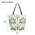 thumbnail image 5 of FORMRS Womens Canvas Tote Bag with Zipper Inner Pocket Shoulder Handbag, Beige Floral Pattern, 5 of 7