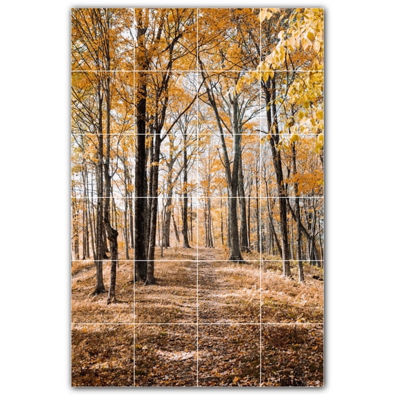 Picture-Tiles.com: Autumn Ceramic Tile Wall Mural WAL500015-46L. 32"W x 48"H using (24) 8" x 8" Ceramic Tiles-Satin Finish