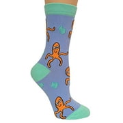 Bob the Octopus, Anydaze Womens Crew Socks, with Soft Combed Cotton and Smooth Seamless Toe