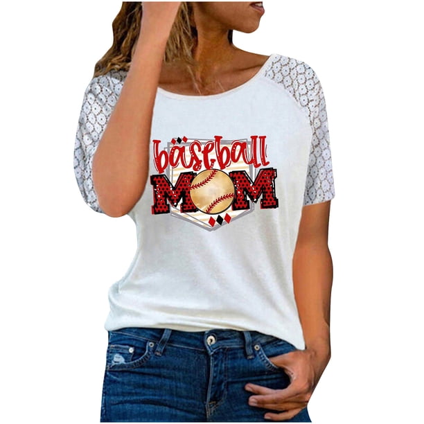 Blusa con estampado de cuello Rounk informal para mujer con estilo, camiseta de manga corta ahuecada, Tops de verano OAVQHLG3B Store lin121212