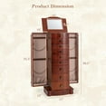 thumbnail image 4 of Giantex Armoire à Bijoux Grande Capacité avec Miroir Rabattable et 8 Tiroirs, Noyer, 4 of 8
