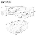 thumbnail image 4 of YesFashion Sectional Sofa, U-Shape Sectional Couch with Reversible Chaise, Additional Storage Durable Convertible Sofa Bed for Living Room, Office, Bedroom, 4 of 9