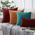 thumbnail image 3 of Phantoscope Textural Faux Linen Series Square Decorative Throw Pillow Cusion for Couch, 22" x 22", Purple, 2 Pack, 3 of 6