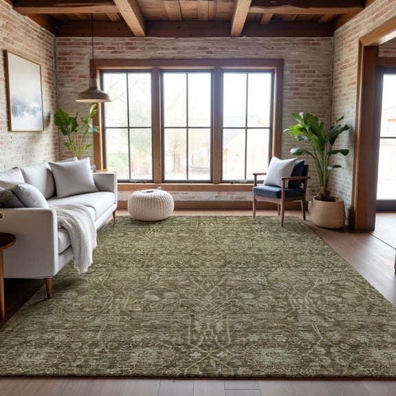 Addison Rugs Mayfield Premium Machine Washable Transitional Global Brown Rectangle Rug, 5' x 7'6"