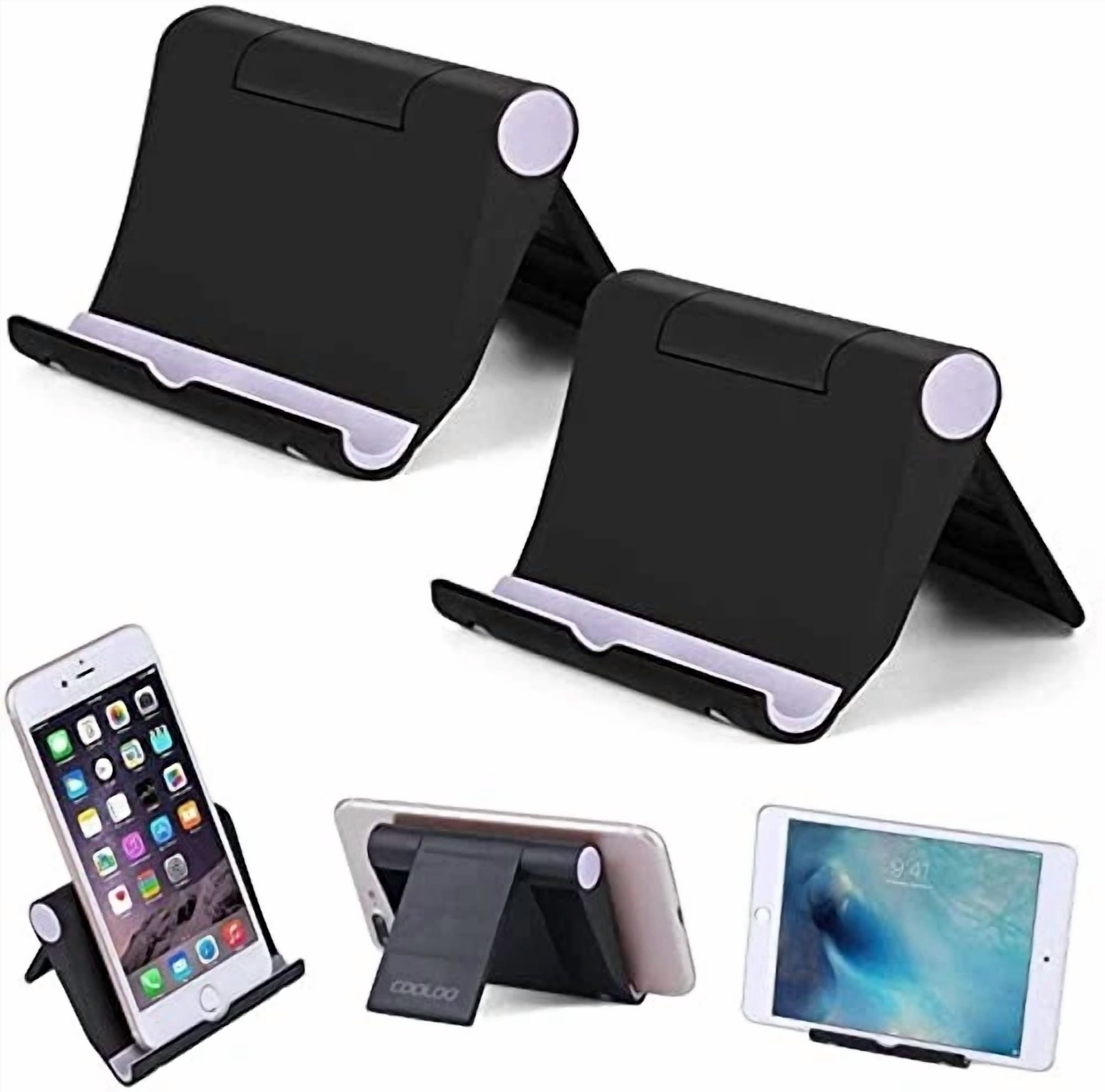 CRESTIN- Cell Phone Stand Multi-Angle,【2 Pack】 Tablet Stand Universal Black & Black