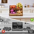 thumbnail image 6 of Acacia Wood Pantry Storage Baskets Stackable Onion and Potato Storage Bins Kitchen Organizer Set of 3 Durable Wooden Containers, 6 of 8