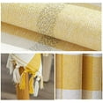 thumbnail image 3 of Fennco Styles Cotton Blend Woven Plaid Tassels Tablecloth 56" W x 56" L - Yellow & White Table Cover for Banquets, Holidays, Special Events, Home Décor and Everyday Use, 3 of 5