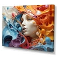 thumbnail image 2 of Designart "Surreal Collage Featuring A Woman In Blue And Red I" Surrealism Wall Decor, 2 of 7