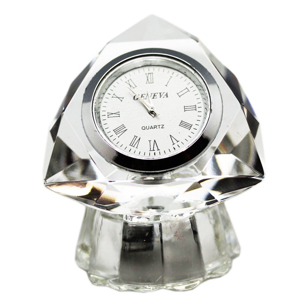 TriPointed Clear Crystal Small Size Desk Clock