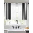 thumbnail image 3 of Black Striped Semi Sheer Curtains 54 Inch Length 2 Panels Set,Modern White Striped Abstract Art Aesthetics Sheer Kitchen Curtain Privacy Voile Window Curtain for Living Room Bedroom Rod Pocket Drapes, 3 of 7
