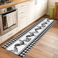 thumbnail image 2 of Navy Blue Rooster 2'x6' Runner Rugs for Hallway Kitchen Bedside Non Slip Washable, Vintage Farmhouse Black Plaid Entryway Rug Runners with Rubber Backing, Long Carpet Runner for Laundry Room, 2 of 8