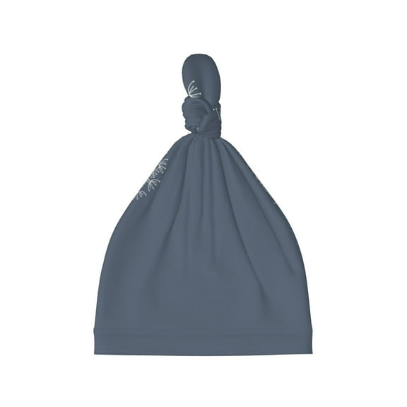 Balery White Dandelion Pattern Baby Beanie, Knotted Baby Hat, Infant Hat, Newborn Beanie, Adjustable Beanie, Baby Cap, Newborn Headwear