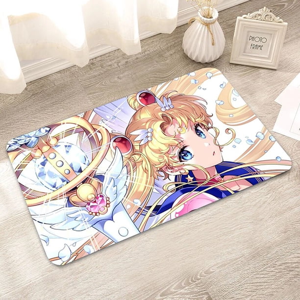 Felpudo de Sailor Moon para decoración de habitación, felpudo para puerta de entrada, Alfombra de dormitorio de gato, alfombra de baño rosa, Alfombra de cocina para el hogar, alfombras de estar Fivean unisex