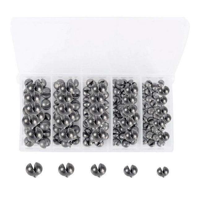 jinwen 100/120Pcs Fishing Sinker Set Round Bite Weight Tackle Split 120pcs