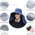 thumbnail image 2 of YooGuoGuo Women Wide Brim Face Mask Sun Hat Detachable Neck Face Flap Ponytail UV Protection Visor Hat Garden Fishing Hiking, 2 of 7