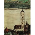 thumbnail image 2 of Schiele, Egon 15x18 Gold Ornate Wood Framed with Double Matting Museum Art Print Titled - Stein On The Danube From The Kreuzberg 1913, 2 of 4