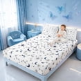thumbnail image 3 of Homewish Stars Moon Bed Sheets, Cartoon Full Size Sheets for Kids, 4 Pieces (1 Flat Sheet, 1 Fitted Sheet and 2 Pillowcases), 3 of 6