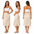 thumbnail image 2 of Half Slips for Women - Elegant Midi Length Satin Half Slips for Under Dresses with Side Slit, Anti Static Non See Through Lace Trim Elastic Waist for All Occasions, 2 of 7