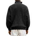 thumbnail image 4 of Men's Quarter Zip Sweaters Slim Fit Mock Neck Pullover Sweaters Lightweight Knitted Sweater Black M, 4 of 4