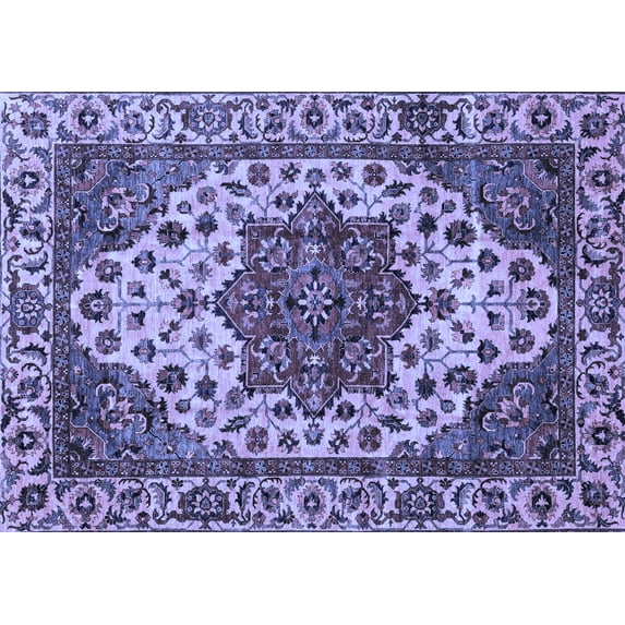 Ahgly Company Indoor Rectangle Abstract Blue Modern Area Rugs, 5' x 7'