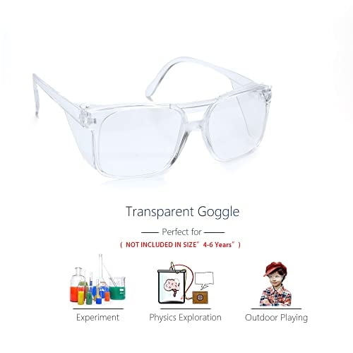 Bata de Laboratorio para Niños Disfraz de Científico con Goggle y Tarjeta de Identificació Giaford Giaford
