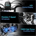 thumbnail image 6 of Electric Bike for Adults, Peak 1500W E Bicycles, E-Mountain Bike, 48V15AH Battery, 20"×4.0 Fat Off-Road Tires, UL2849, APP Control, 6 of 7