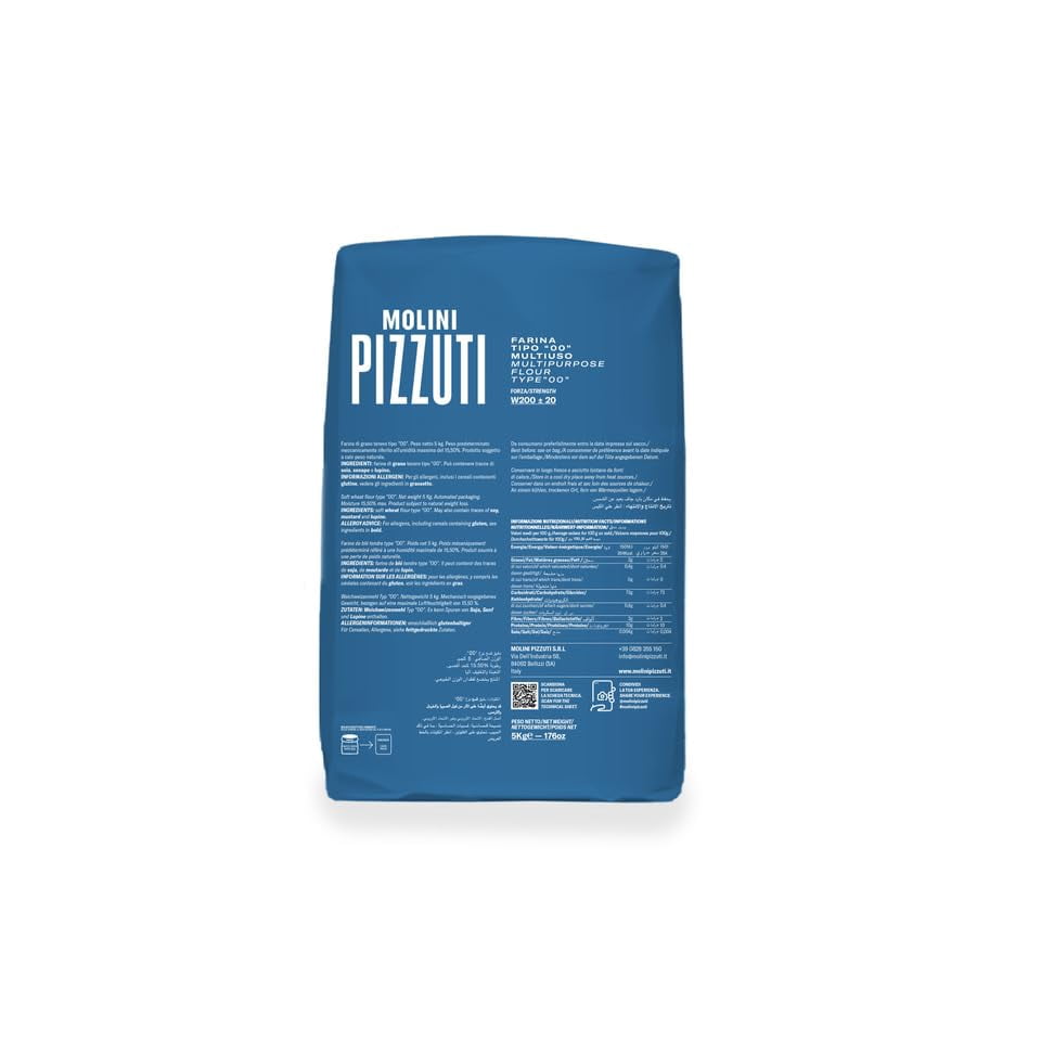 Molini Pizzuti Farina 00B per Pane – Premium Italian Type '00' Bread Flour for Artisan Breads and Pizza – 5kg Bag, 176 ounces