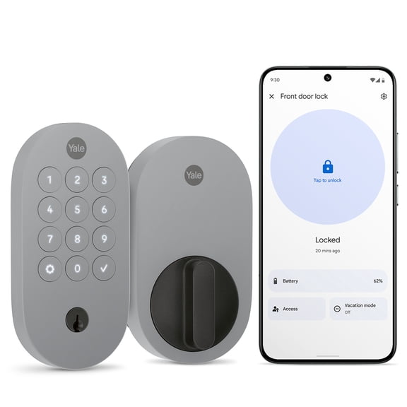 Serrure connectée Yale avec Matter - Frêne