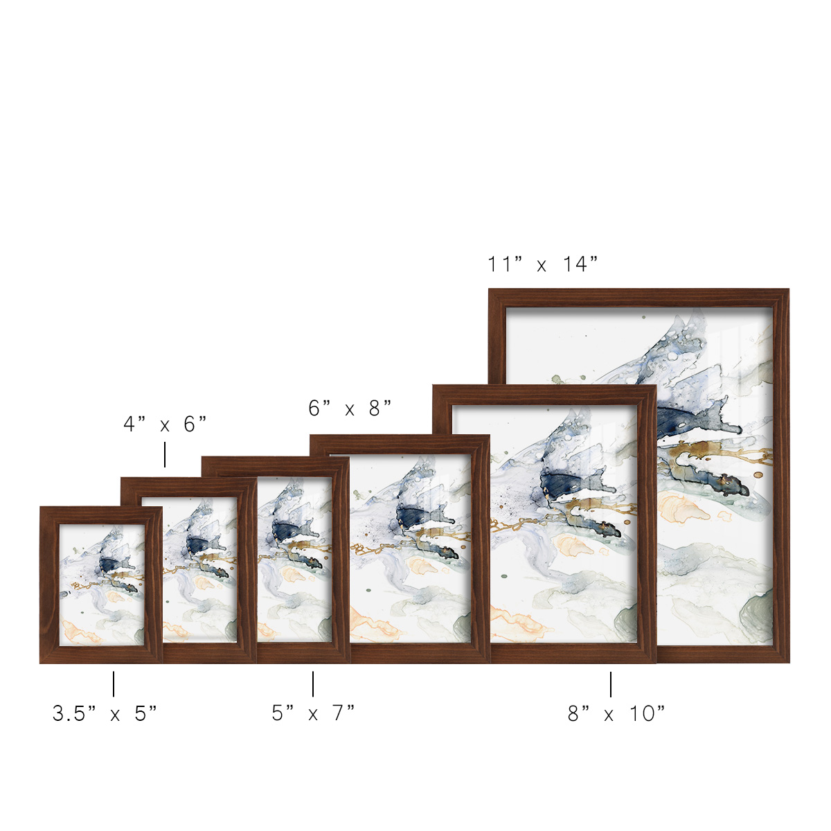 Organic Interlace II -Framed Print w/glass-Chestnut