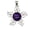 Amethyst (Silver), variant on Natural Crystal Round Bead Hollow Out Flower Pendant Stone Quartz Healing Reiki