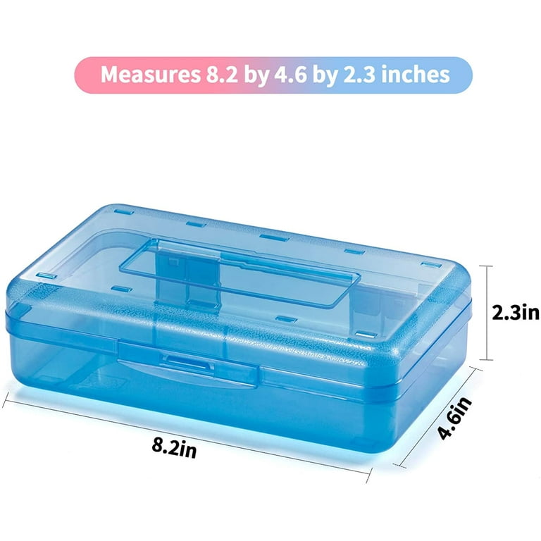 Novelinks 12 Pack Stackable Plastic Storage Box Containers Clear Hobby Art  Craft Organizer Rectangle Box for Pencil Box Lego Crayon Beads Jewelry  ,Small 