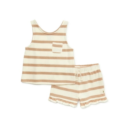 

easy-peasy Baby and Toddler Girls Pocket Tank Top and Ruffle Short Sets 2-Piece Sizes 12M-5T
