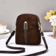 thumbnail image 2 of Lispipm Crossbody Phone Purse for Women Small Suede Shoulder Bag Ladies Double Zipper Travel Work Bags with Detachable Strap, 2 of 4