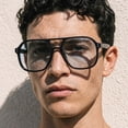thumbnail image 3 of OPULIZE LUX Blue Light Glasses - Gaming & Computer Eyewear for Women Men - UV & Eyestrain Protection - Classic Aviator Style Glasses - Gradient Blue Lenses, Black Frame - Pack of 1, 3 of 8