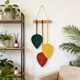 thumbnail image 3 of Fareti 14.9*7.08 in ch Macrame Wall Hanging, Leaves Woven Tapestry, Boho Wall Decor for Bedroom Living Room Apartment Home Backdrop, 3 of 6