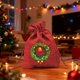 thumbnail image 1 of Bolsas de regalo navideñas de lino | Bolsita navideña con dibujos animados para manzanas y dulces, 1 of 7
