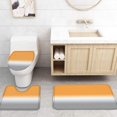 thumbnail image 2 of Juego de 4 cortinas de ducha con degradado de color naranja y gris con tapetes, tapa de inodoro y tapete de baño, cortina de ducha de color degradado con 12 ganchos, juego de decoración de baño, 2 of 7