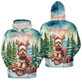 thumbnail image 3 of Merry Christmas Santa Reindeer Antlers Yorkshire Terrier Sleigh Xmas Winter Holiday All Over Print 3D Hoodie Unisex Merch Hoodies Yorkie Dog Lover Gifts - 00023, 3 of 6