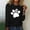 Black, variant on Women's 3/4 Sleeve Dog Paw Graphic T-Shirts Round Neck Cute Tops Basic Tees Blouses Casaul Tee Tops