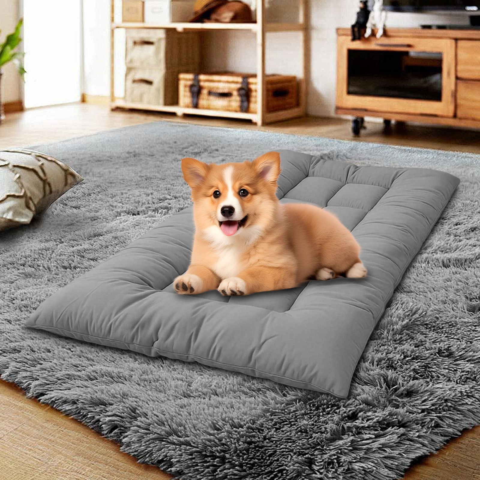 Dog Sofa Bed Pad - Camping Dog Bed Pet Bed - Outdoor, Waterproof, Washable, Water-Resist, Large, Durable, Portable Travel Pet Mat, Soft Thick Polyester Pet Pad Slip Bottom