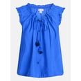 thumbnail image 5 of Scenario Women's and Women's Plus Ruffle Neck Tank Top with Tie Front, Sizes XS-4X, 5 of 5
