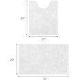 thumbnail image 3 of 2 Pieces Bathroom Rugs, Ultra Soft Non Slip Absorbent Chenille Toilet Bath Mat Set (White), 3 of 6