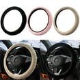 thumbnail image 5 of 15'' Car Steering Wheel Cover Plush Anti-Slip Breathable Automobile Accessory Black, 5 of 9