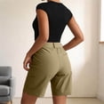 thumbnail image 4 of HappyYEE Women’s Hiking Shorts Button Waist Straight Leg Cargo Shorts with Multi-pocket Loose Fits Summer Outdoor Workout Sport Short ,Khaki,L, 4 of 6