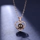 thumbnail image 4 of Collar de proyección en forma de corazón de plata 925 100 palabras de corazón femenino Te amo cadena de clavícula, 4 of 6