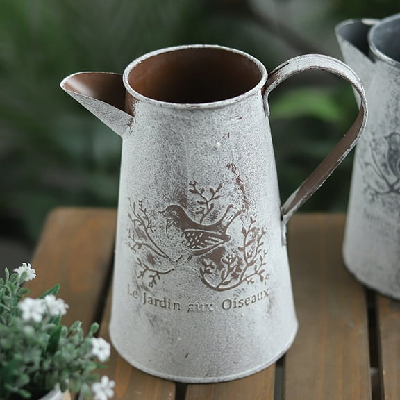 Decorative Metal Flower Can Planter Pot Tin Watering Bucket Iron Tinplate Pails for Home, Wedding, Desk and Garden Use