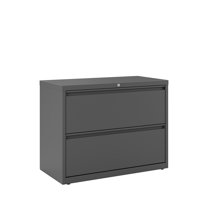 Hirsh 36 Inch Wide 2 Drawer Metal Lateral File Cabinet for Home and Office, Holds Letter, Legal and A4 Hanging Folders, Charcoal